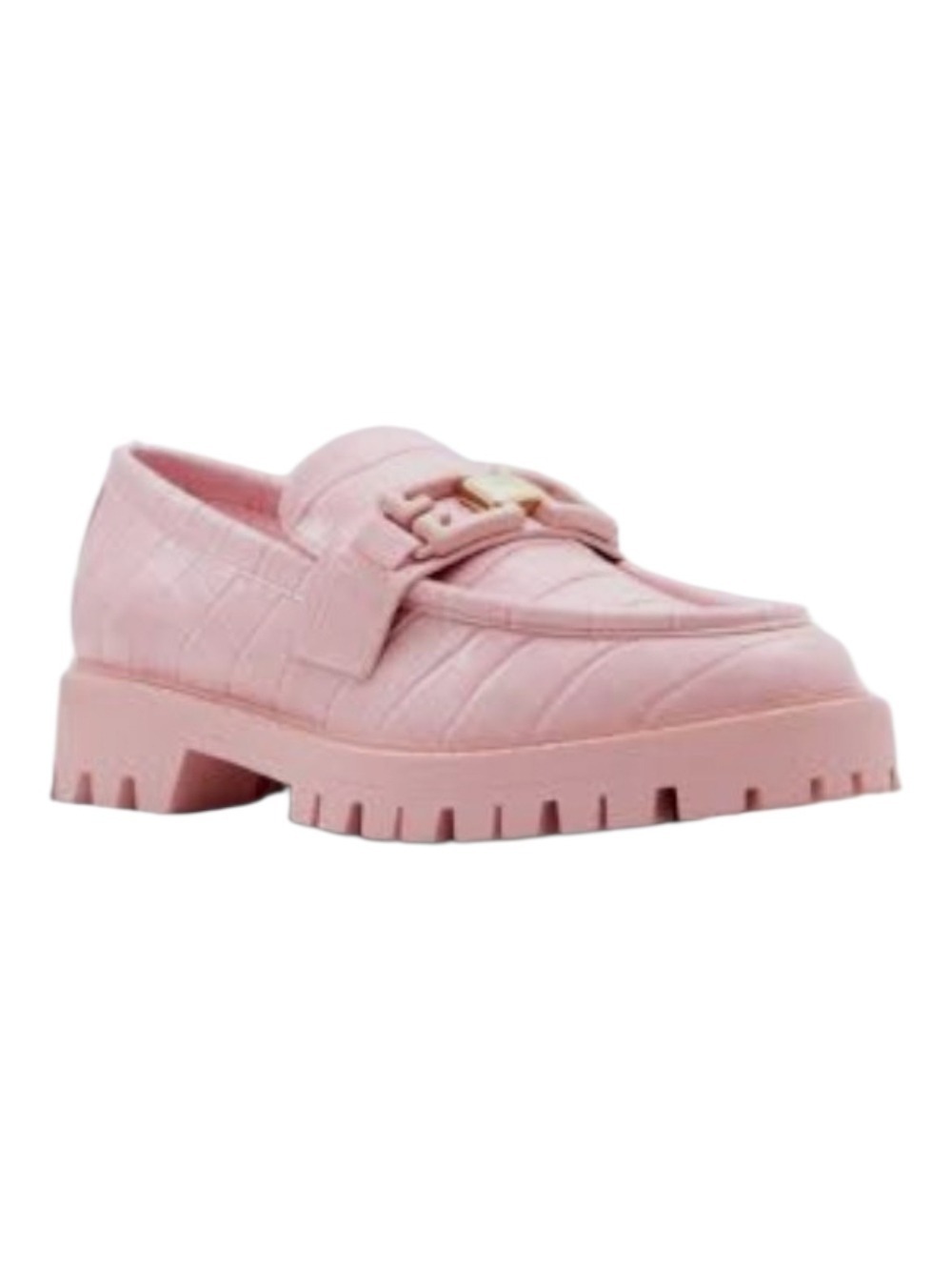 ALDO Tobey Chunky Loafers Pink Croc Lug Sole Size 6